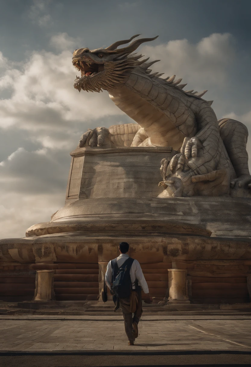 Asian-style blue dragon flying around a football stadium. The blue dragon's body is long and wavy with flames of fire, and a blue and white flag is held in his right hand. Ele deita fogo pela boca. A  boy gives a hug to the dragon [objeto Objeto], (detailed facial features:1.3), (Foto RAW, 16 mil, masutepiece, melhor qualidade: 1.2), (Ultrarrealismo, Realismo ultradenso e complexo: 1.3), (Ampla profundidade de campo, Radiation Mapping, ray tracing, raios de deus: 1.2), high dynamic range, Vivid, Detalhes ricos, Sombras e realces claros, Realistic, formidable, aumento do contraste, 4k