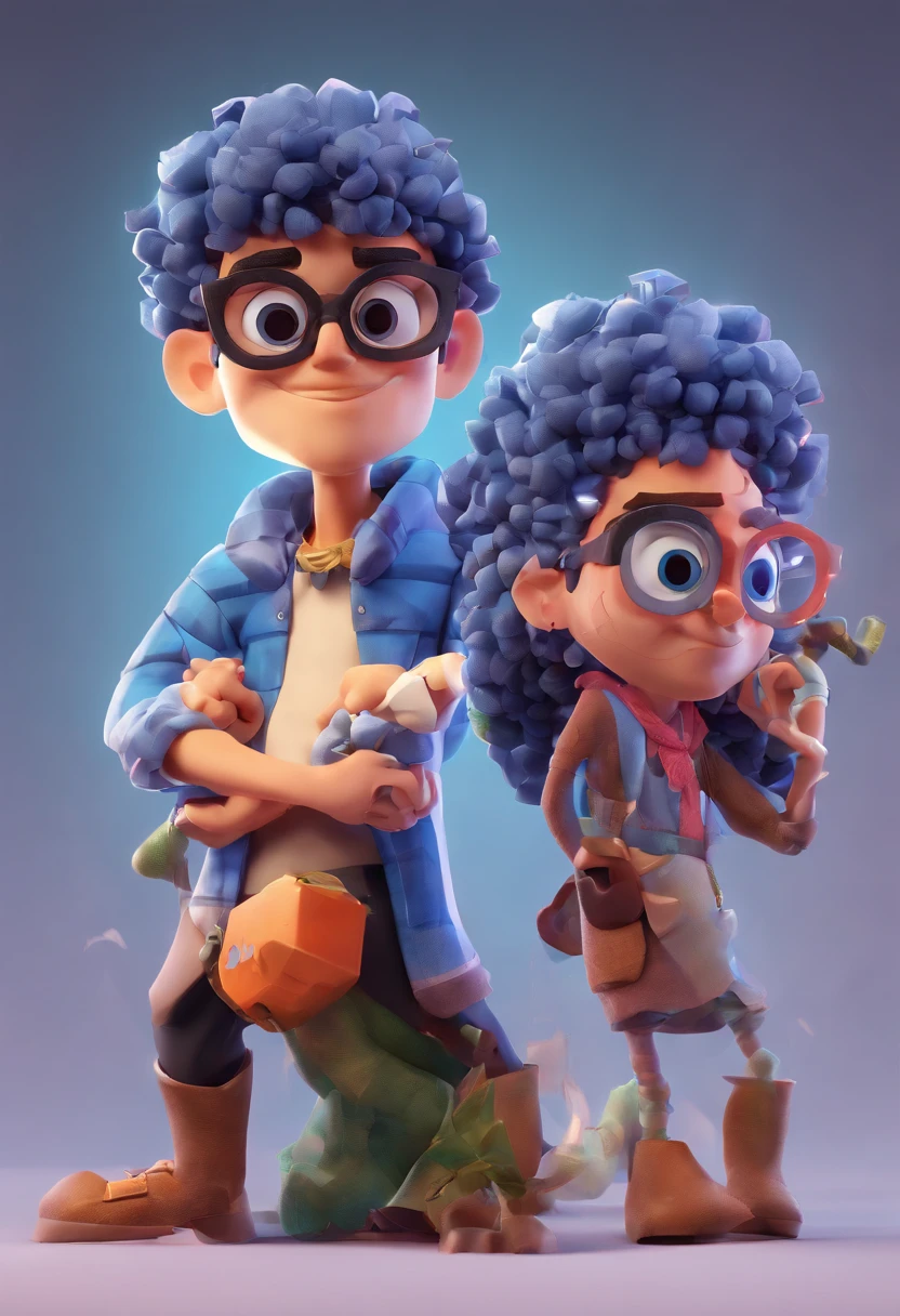 Cartoon character of a man wearing black glasses and a blue blouse, um personagem animado, cabelo preto,Caractere estilizado, animation style rendering, 3D estilizado, Arnold Maya render, 3 d render stylized, toon render keyshot, Personagem 3D, Personagem 3D, 3d rendering stylized, 3 d character render, personagem de desenho animado, Personagem de close up, Pose de personagem, (Estilo Pixar) (master part:1.2) (Bokeh) (best quality) (pele detalhada) (textura detalhada) (8k) (argila) (Cinematic lighting) (foco nítido，Senta e vaza a parte superior do corpo, ao fundo vemos sala de aula