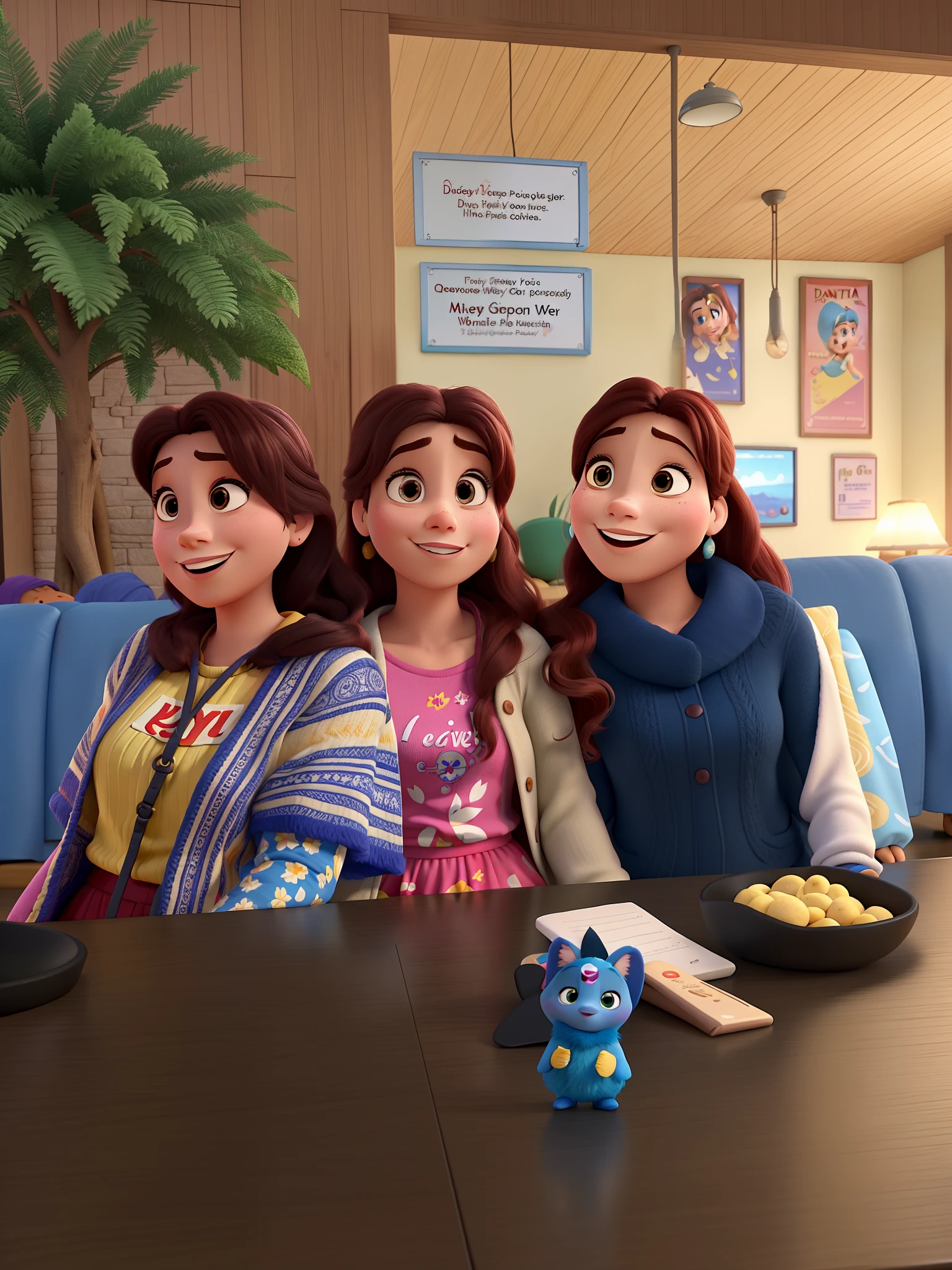 Three friends women Disney Pixar style, alta qualidade, melhor qualidade