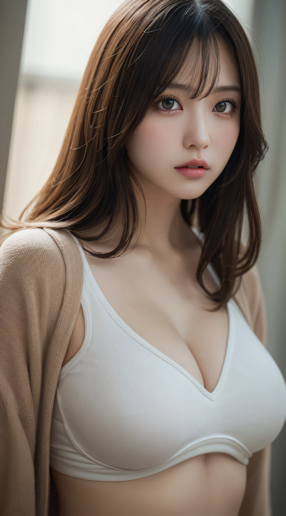masutepiece, Best Quality, Illustration, Ultra-detailed, finely detail, hight resolution, 8K Wallpaper, Perfect dynamic composition, Beautiful detailed eyes, Natural Lip, nudde , Big breasts,Large bust, Random sexy poses, Full body,爆乳
