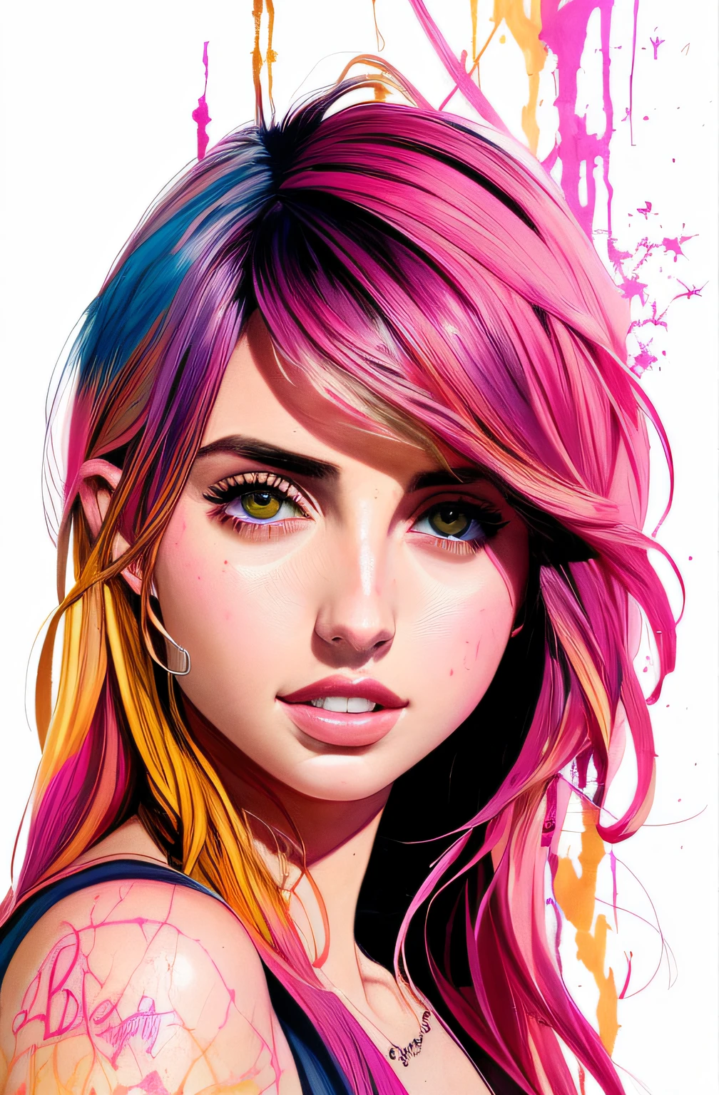 ((Ana de Armas)), centrada, visual clave, intrincada, altamente detallada, Belleza impresionante, Lineart preciso, Vibrant and complete cinematics, Carne Griffiths, Conrad Roset, (the most beautiful portrait in the world: 1.5)