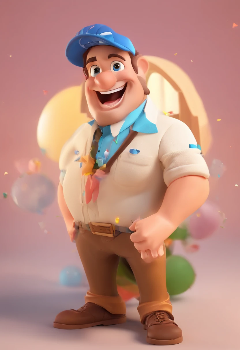 Smiling Man Illustration, sorriso insano, Homem de pele marrom com um sorriso gigante, happily smiling at the camera, sorriso atrevido, he's smiling, sorriso muito grande, Macho sorridente, foto de perfil headshot, rindo sorriso enorme, desenhando no estilo de Arte 3D, c4d, fundo de cor branco puro, estilo disney, estilo pixar render ilustracao Super Detalhe, 8k