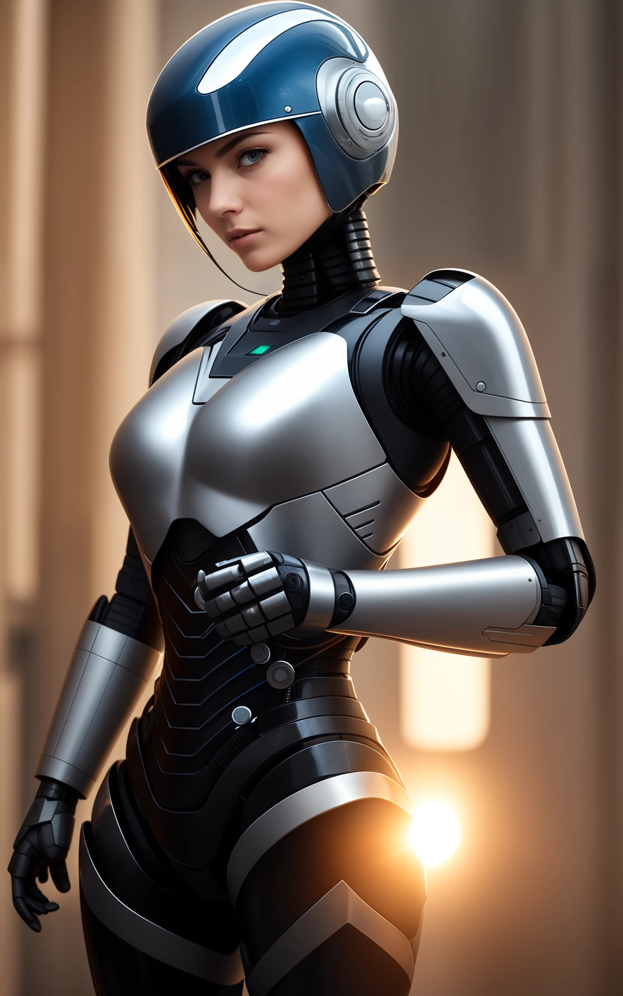 (Best quality,4K,8K,A high resolution,Masterpiece:1.2),Ultra-detailed,(Realistic,Photorealistic,photo-realistic:1.37),(robot:1.2), Masterpiece, Best quality, Detailed, 1girll, (Top:1.4), (Mini skirt:1.3), [Meticulous, Surgical precision],((beach Background)).