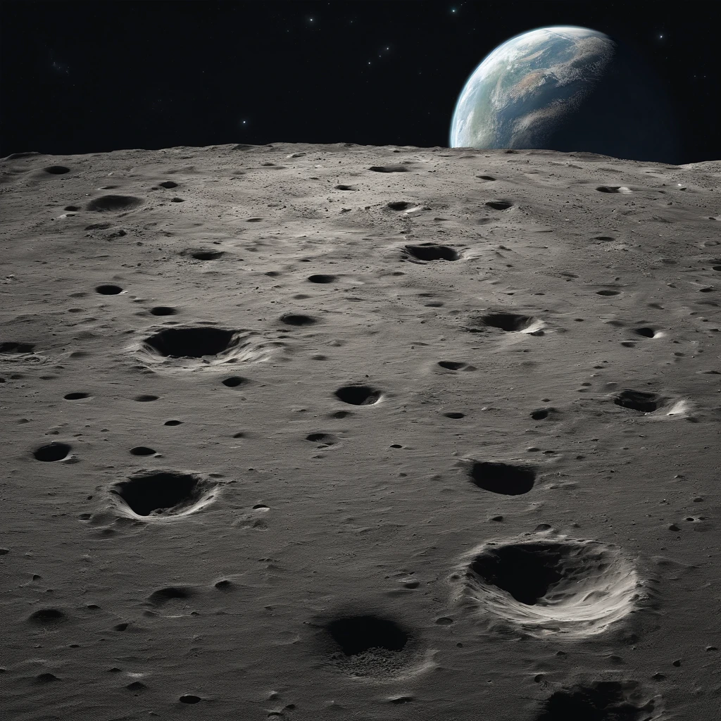 Master Parts、Superior Quality、superior image quality、The 8k quality、Beautiful pictures of the starry sky、magnifica、Arched Milky Way:1.25、Alafed view of Earth from the lunar surface, Lunar surface, space photo, on the moon, moon background, moon background, on the moon, Lunar soil, space photo, moonscape, Focus on the Moon, On Moon, Numerous craters:1.9, Huge Earth in the Sky