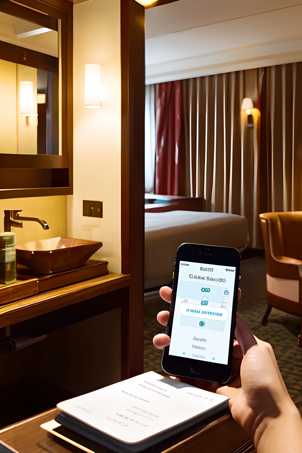 Make an image of a hotel smartphone check-in
