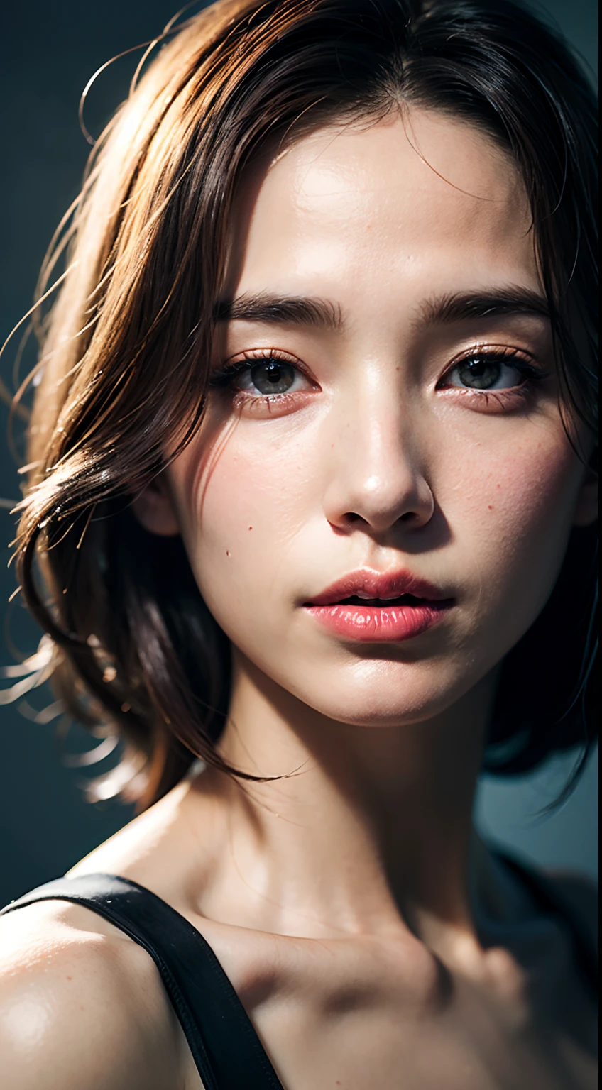 (Smooth lighting:1.05)、(Improved lighting quality in movies:0.9)、32K、1girl in、28-year-old girl、Realistic lighting、Back lighting、Facial light、raytrace、(brightened light:1.2)、(enhanced quality:1.4)、Realistic skin texture、finely eye、finerly detailed face、Fine quality eye、(Tired, sleepy and satisfied:0.0)、