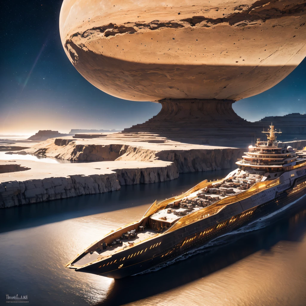 The Great Rift Valley region of the Mo River alluvial plain of Mars,Rock Sugar Onyx Nuclear Power Command Gunship Platinum Cruiser Taxue Red Marble Glow Gunboat Space Station 1:30 Models,mid day,Cyberpunk art of a,Rembrandt light,Detail portrayal,macro shot,surface reflection,high definition detail,Dingdall effect,Light and shadow intensification,The light shines,particle fx,3D modeling,Surface reflected light,detail-rich,Onyx crewneck gunboat