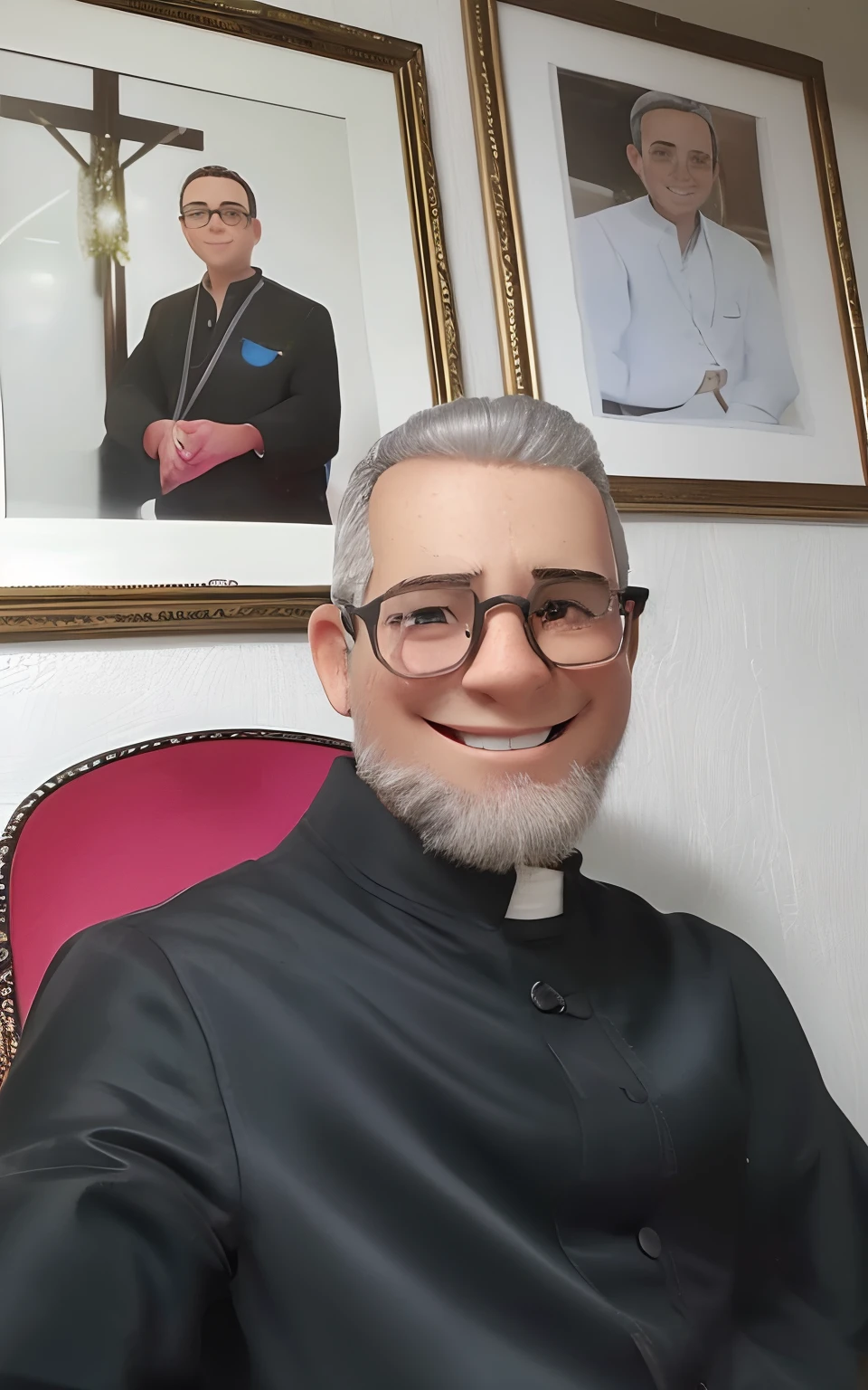 quero um desenho de um menino de 14 anos sorrindo, de cabelos ruivo e oculos redondo