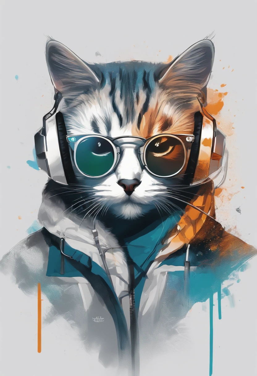 Perfect centering, a cute little cat, stand posture,Wear a student jacket, Wearing sunglasses, Wearing headphones, Standing position, Abstract beauty, Centered, Looking at the camera, Facing the camera, nearing perfection, Dynamic, Moonlight, Highly detailed, Digital painting, art stations, concept-art, smooth, Sharp focus, 8K, high definition resolution, illustration, Art by Carne Griffiths and Wadim Kashin, White background
Information