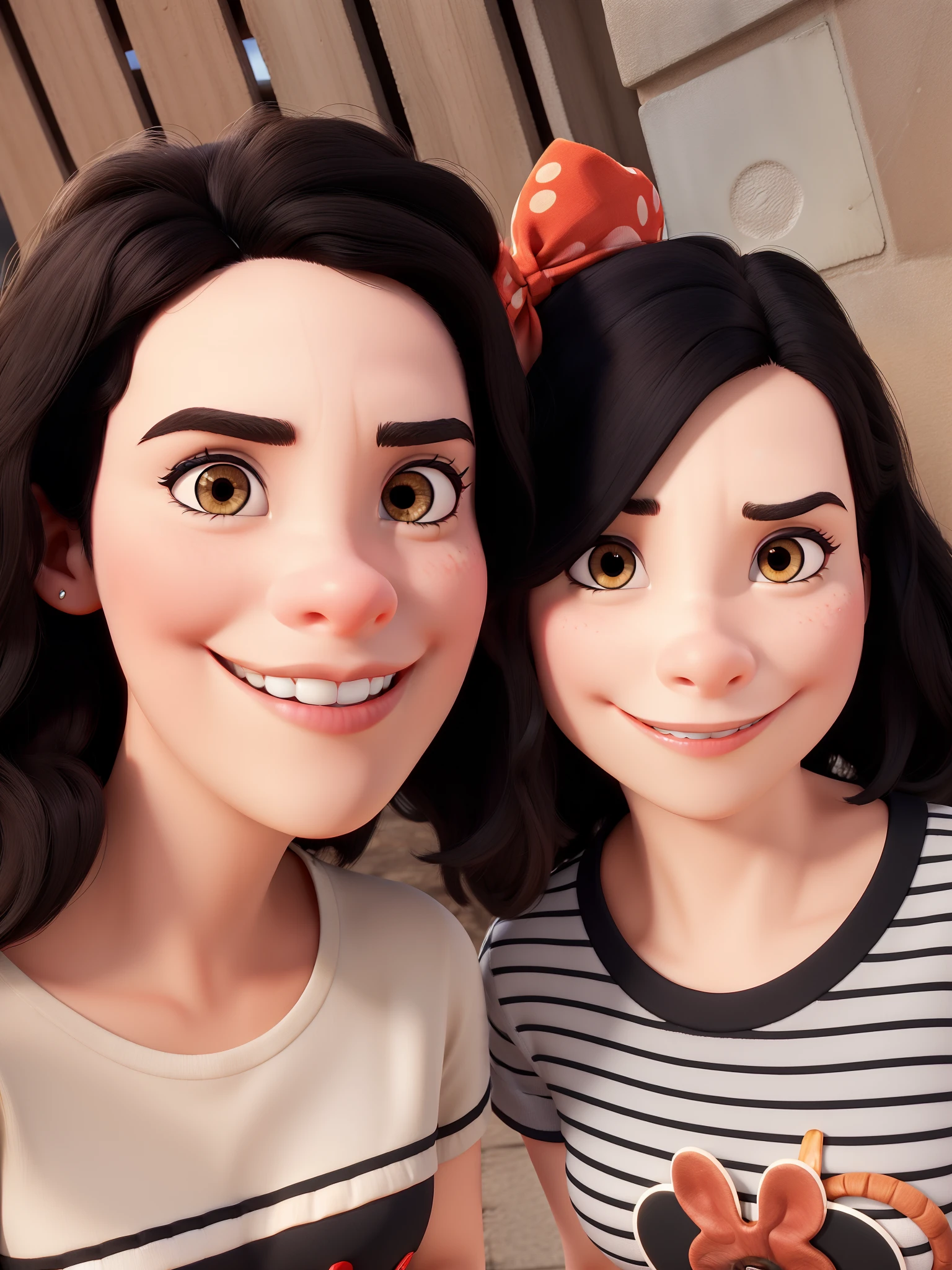 Obra-prima, de melhor qualidade, a brunette woman with black eyes and black hair in the Disney version of the pixar poster