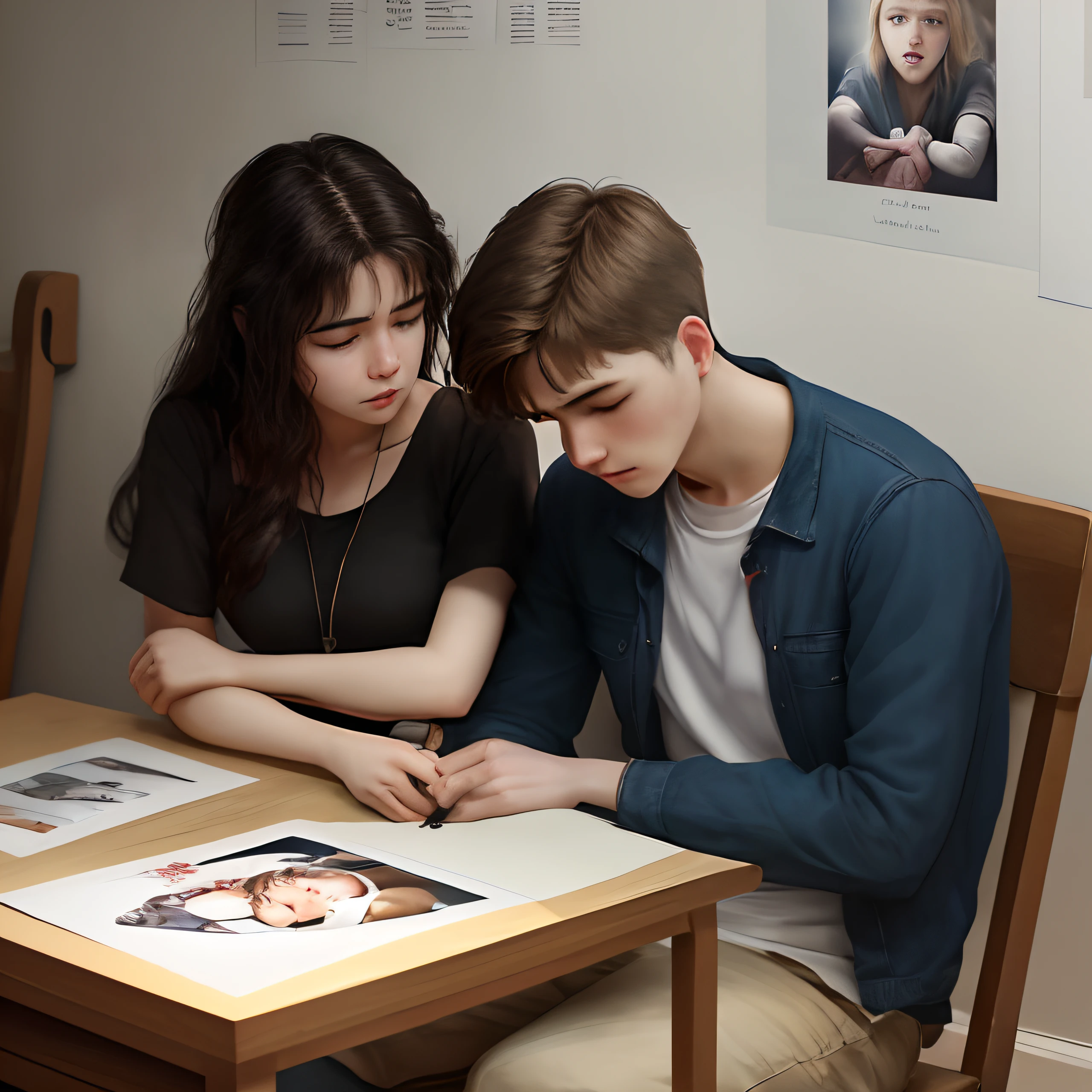 Conceptualize a picture that shows the role of the family and friends to a depressed person to prevent her to commit suicide through poster