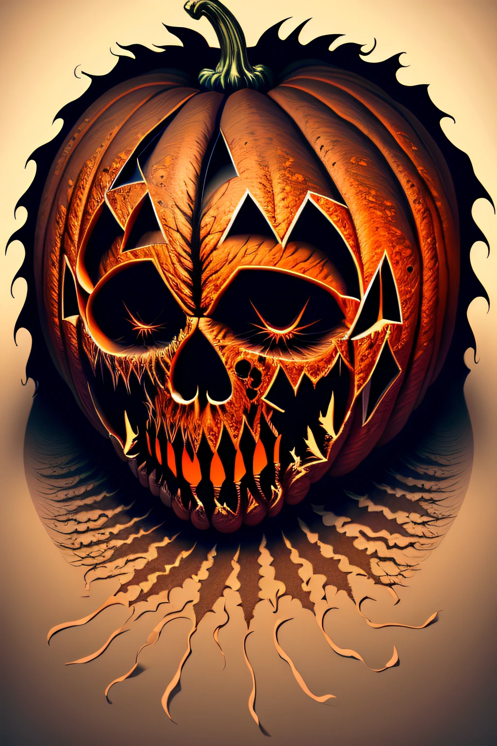 An artistic representation of the Halloween period, it's scary, disturbing and disturbing. It's very detailed and textured