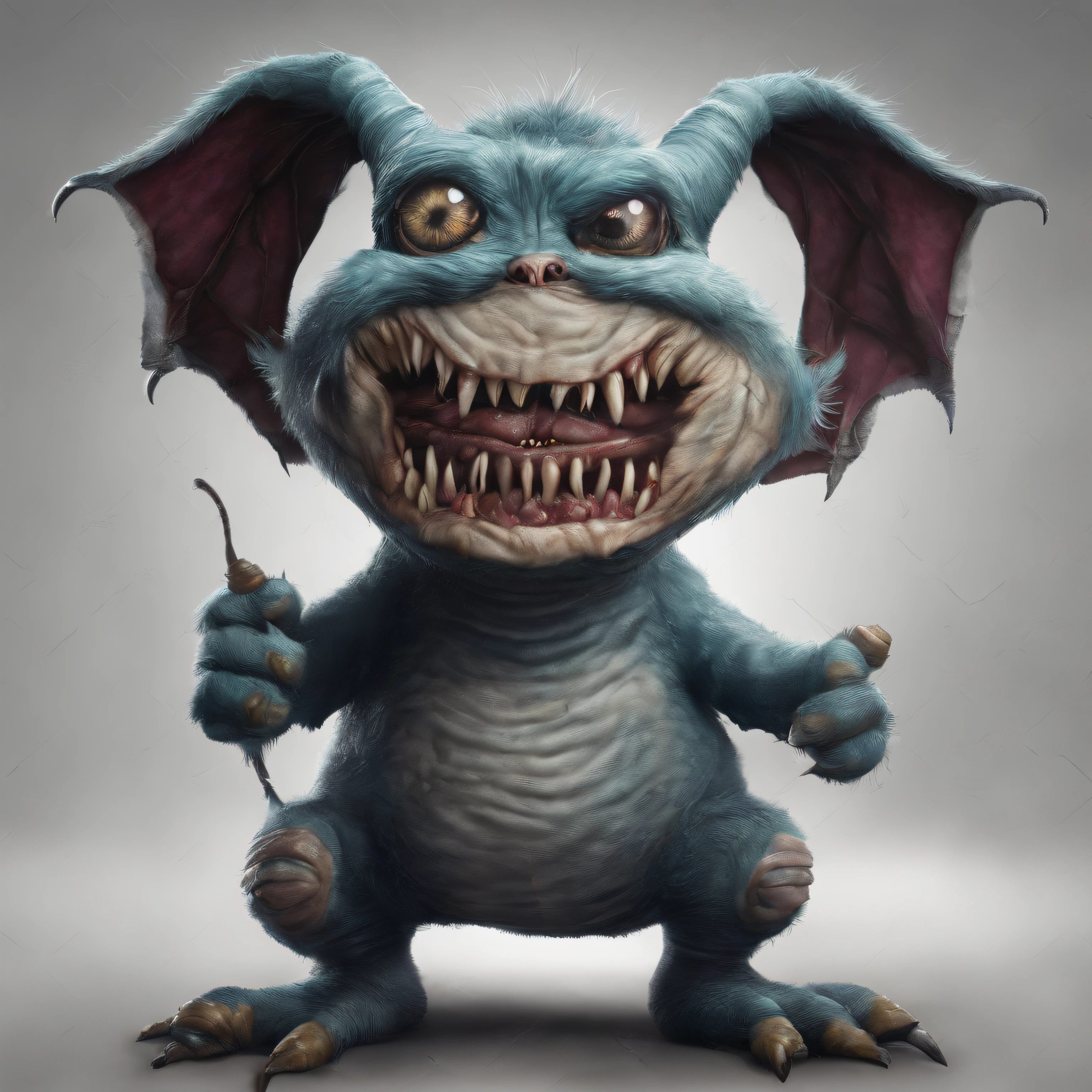 cute monster, Under your blanket, Scary atmosphere, Dramatic lighting, Detailed, Best composition