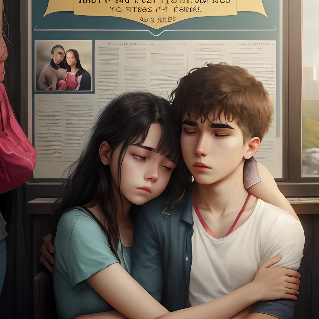 Conceptualize a picture that shows the role of the family and friends to a depressed person to prevent her to commit suicide through poster