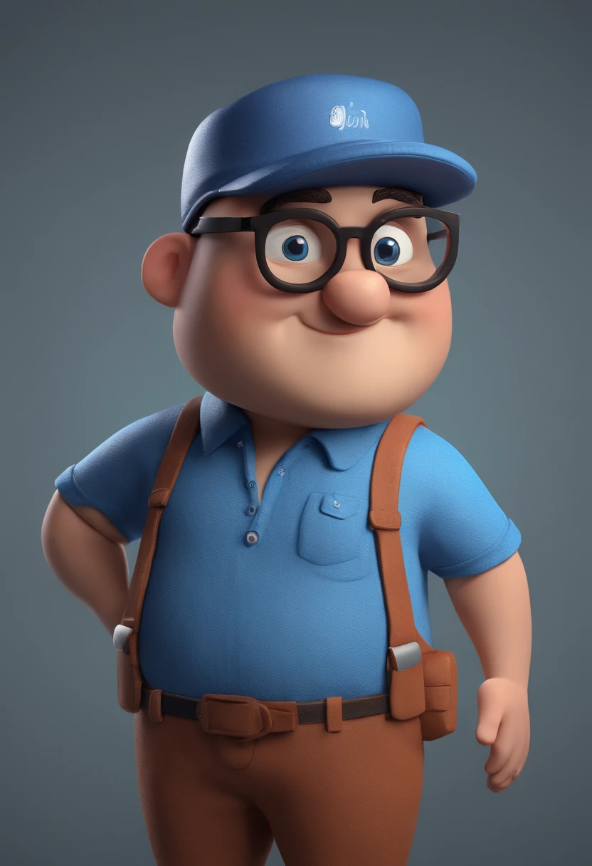 Cartoon character of a man with black glasses and a blue shirt, animation character, Caractere estilizado, animation style rendering, 3D estilizado, Arnold Maya render, 3 d render stylized, toon render keyshot, Personagem 3D, Personagem 3D, 3d rendering stylized, 3 d character render, personagem de desenho animado, Personagem de close up, Pose de personagem, (Estilo Pixar) (master part:1.2) (Bokeh) (best quality) (pele detalhada) (textura detalhada) (8k) (argila) (Cinematic lighting) (foco nítido