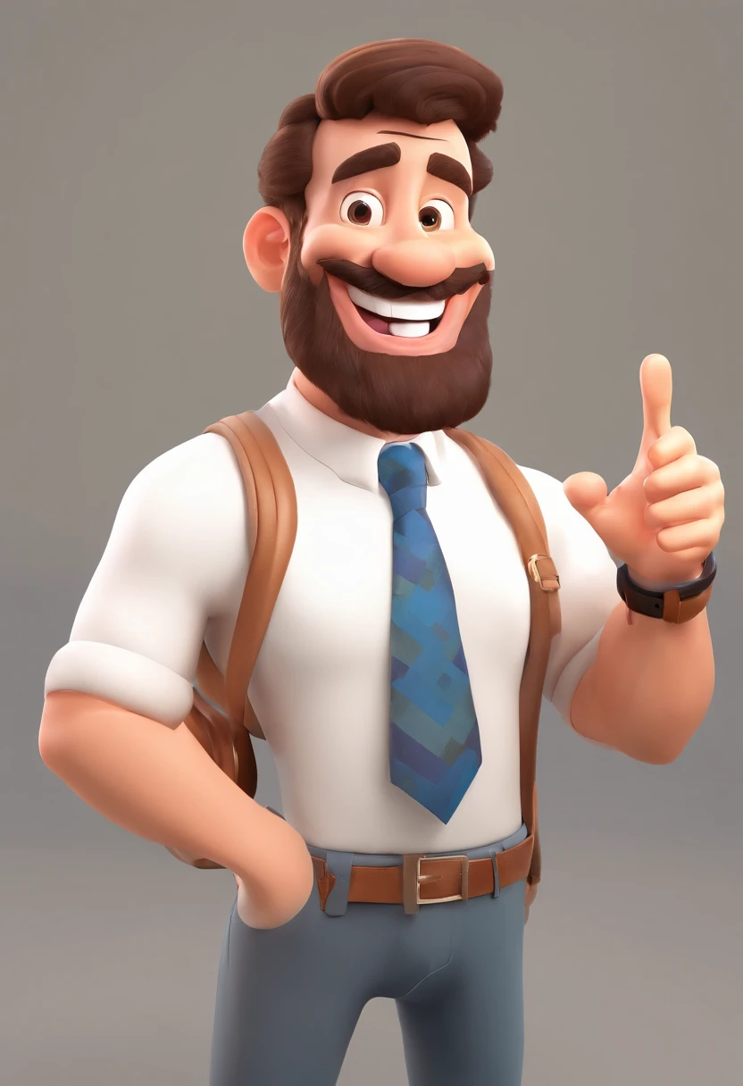 Smiling Man Illustration, sorriso insano, Homem de pele marrom com um sorriso gigante, happily smiling at the camera, sorriso atrevido, he's smiling, sorriso muito grande, Macho sorridente, foto de perfil headshot, rindo sorriso enorme, desenhando no estilo de Arte 3D, c4d, fundo de cor branco puro, estilo disney, estilo pixar render ilustracao Super Detalhe, 8k