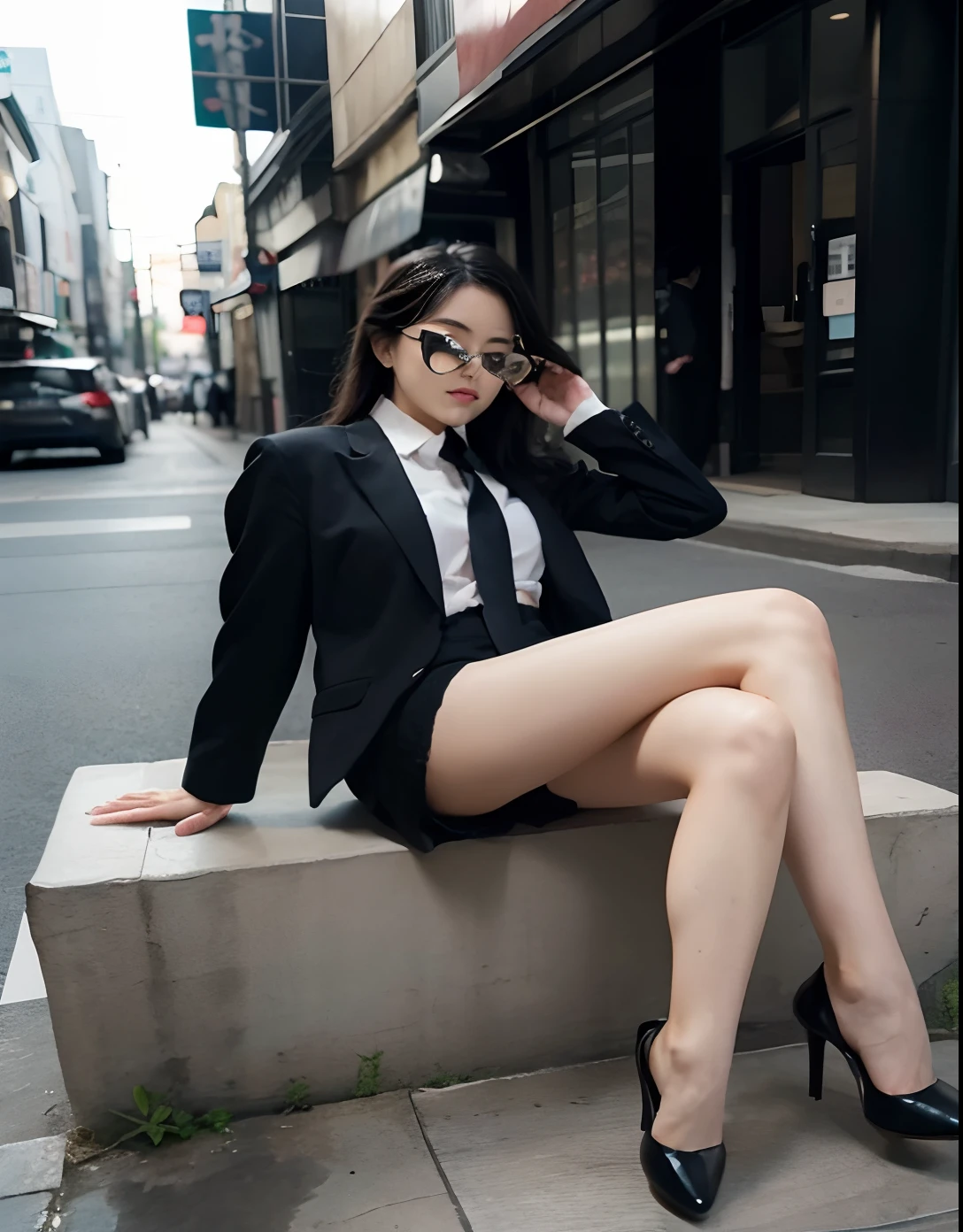 A Japanese Lady、beauitful face、二重まぶた、Big eyes、Long Black Hair、Underwear、Micro shorts、beauty legs、Raw feet、short stature、high-level image quality、realisitic、Looks like the real thing、