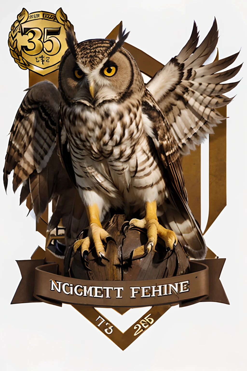 School logo with owl with number 35.lightweight