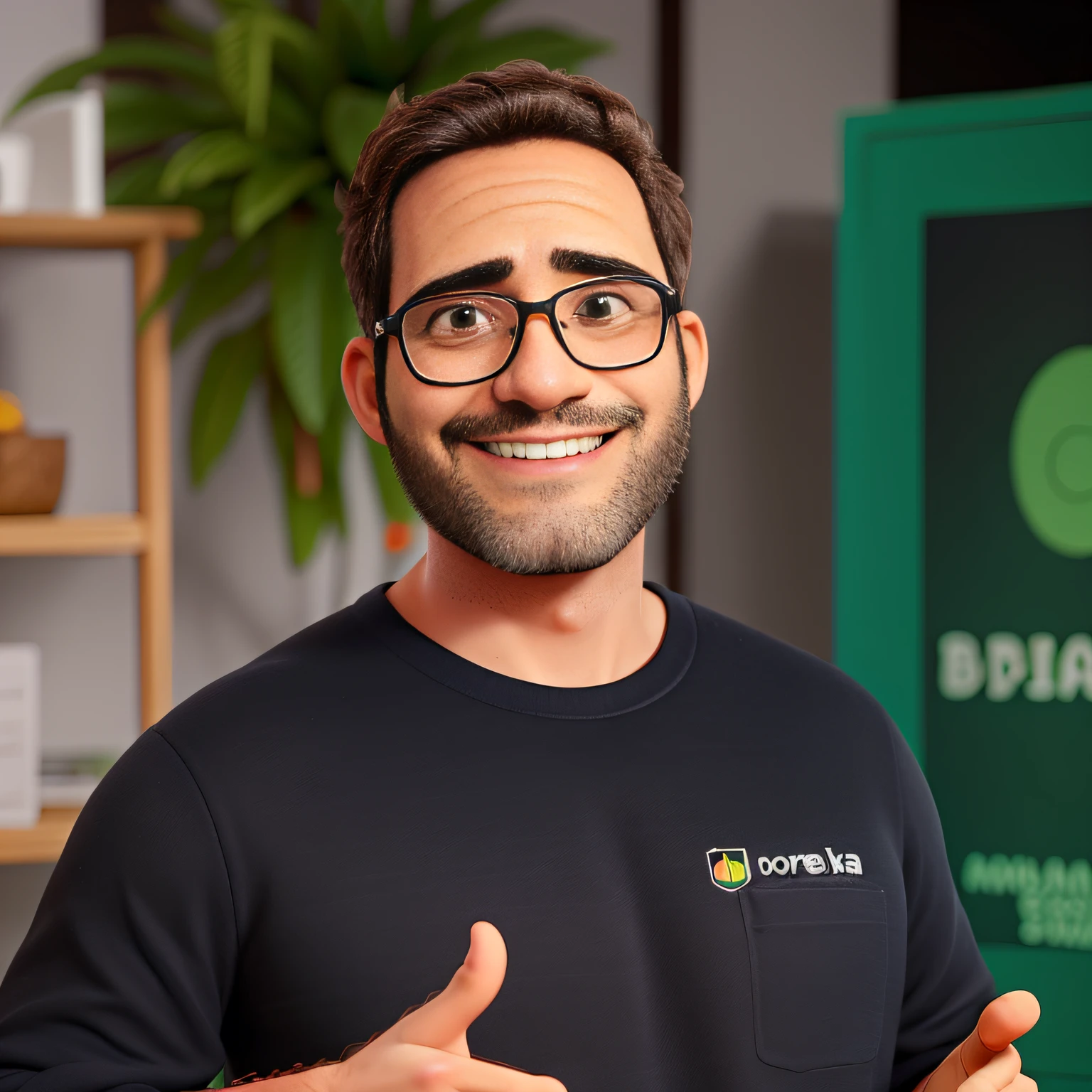 Um homem sorrindo com barba curta, alta qualidade, melhor qualidade