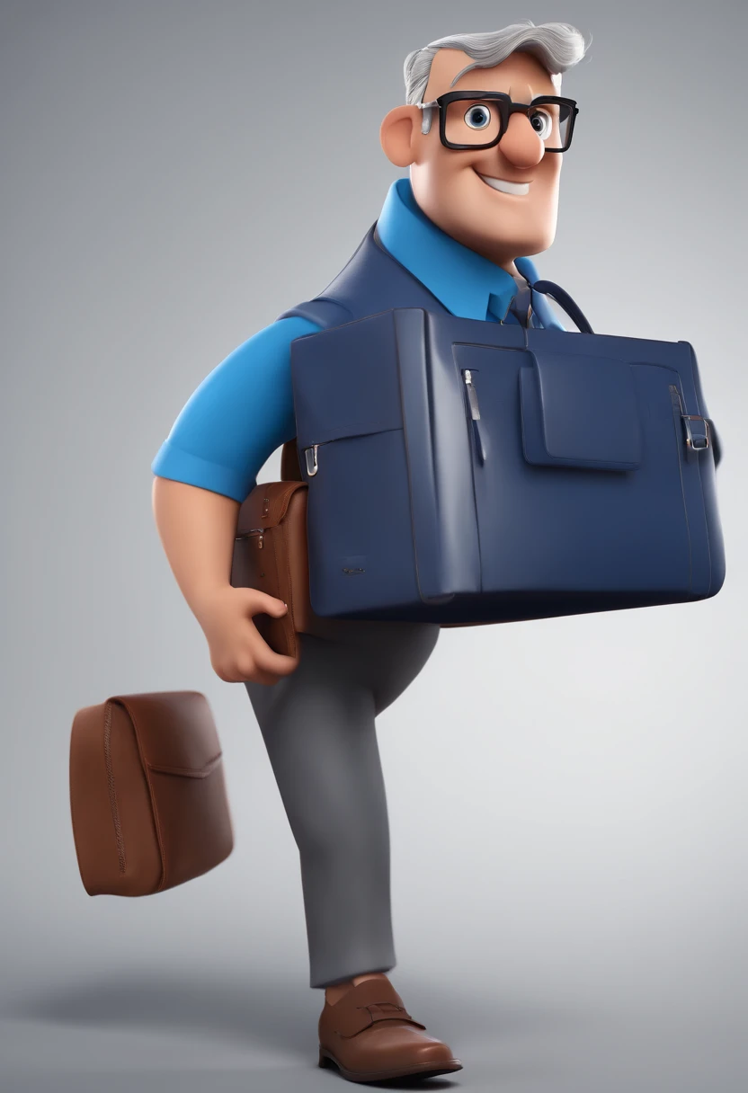 Cartoon character of a man with black glasses and a blue shirt, animation character, Caractere estilizado, animation style rendering, 3D estilizado, Arnold Maya render, 3 d render stylized, toon render keyshot, Personagem 3D, Personagem 3D, 3d rendering stylized, 3 d character render, personagem de desenho animado, Personagem de close up, Pose de personagem, (Estilo Pixar) (master part:1.2) (Bokeh) (best quality) (pele detalhada) (textura detalhada) (8k) (argila) (Cinematic lighting) (foco nítido