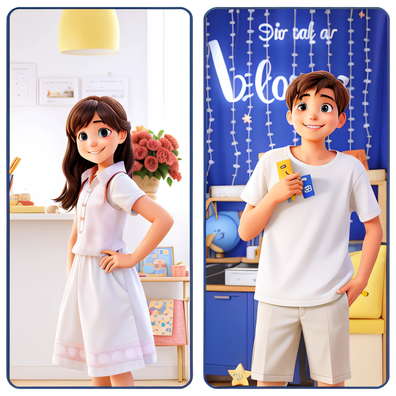 girl smiling and boy smiling
