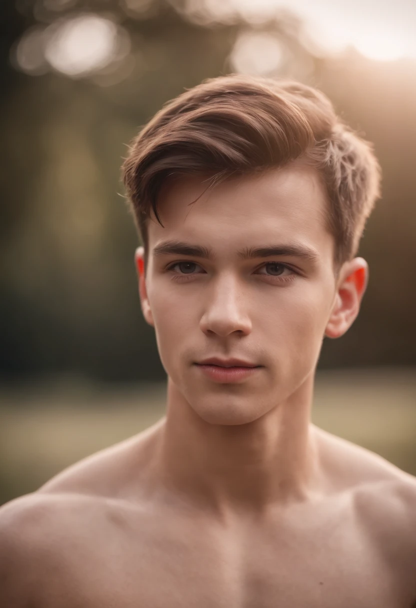 Short haired boy abs sports