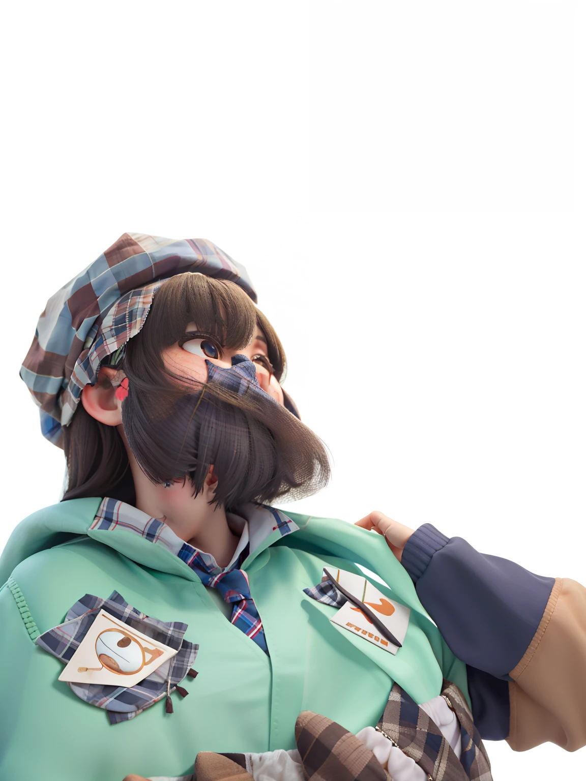 masterpiece, high quality best quality,1girl, bangs, beach, blue_sky, blush, bow, breasts, checkered, checkered_shirt, checkered_skirt, cloud, cloudy_sky, collarbone, day, envelope, giving, grass, hair_bow, heart, holding, holding_letter, horizon, incoming_gift, kazami_yuuka, leaning_forward, lens_flare, letter, light_rays, long_hair, looking_at_viewer, love_letter, mountain, mountainous_horizon, ocean, outdoors, plaid, plaid_background, plaid_bikini, plaid_bow, plaid_bowtie, plaid_bra, plaid_dress, plaid_headwear, plaid_jacket, plaid_legwear, plaid_necktie, plaid_neckwear, plaid_panties, plaid_pants, plaid_ribbon, plaid_scarf, plaid_shirt, plaid_skirt, plaid_vest, pov, shirt, skirt, sky, smile, solo, sun, sunbeam, sunlight, tree, unmoving_pattern