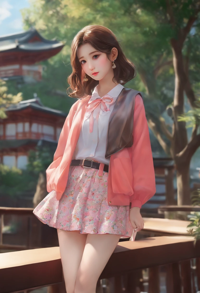 girl with、cute little、japanes、Mini skirt、Punchline