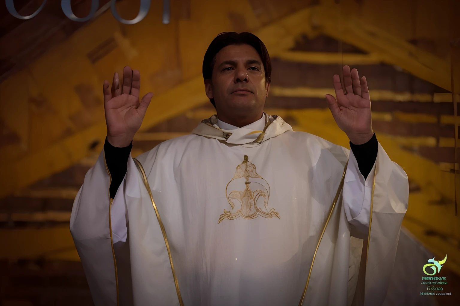 padre branco com imagem de boa qualiodade