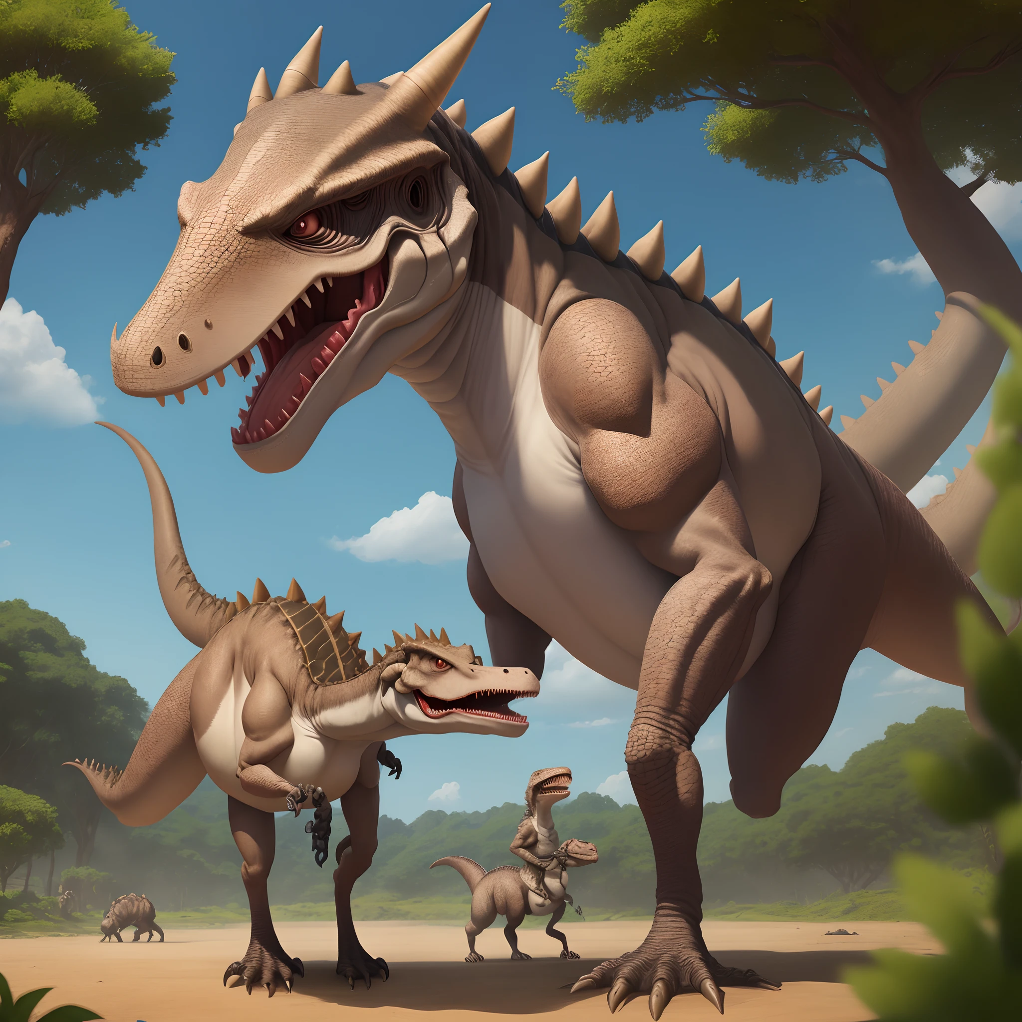 Uma estrutura medieval 
Q se assemelha a um redemoinho com varios dinossauro
