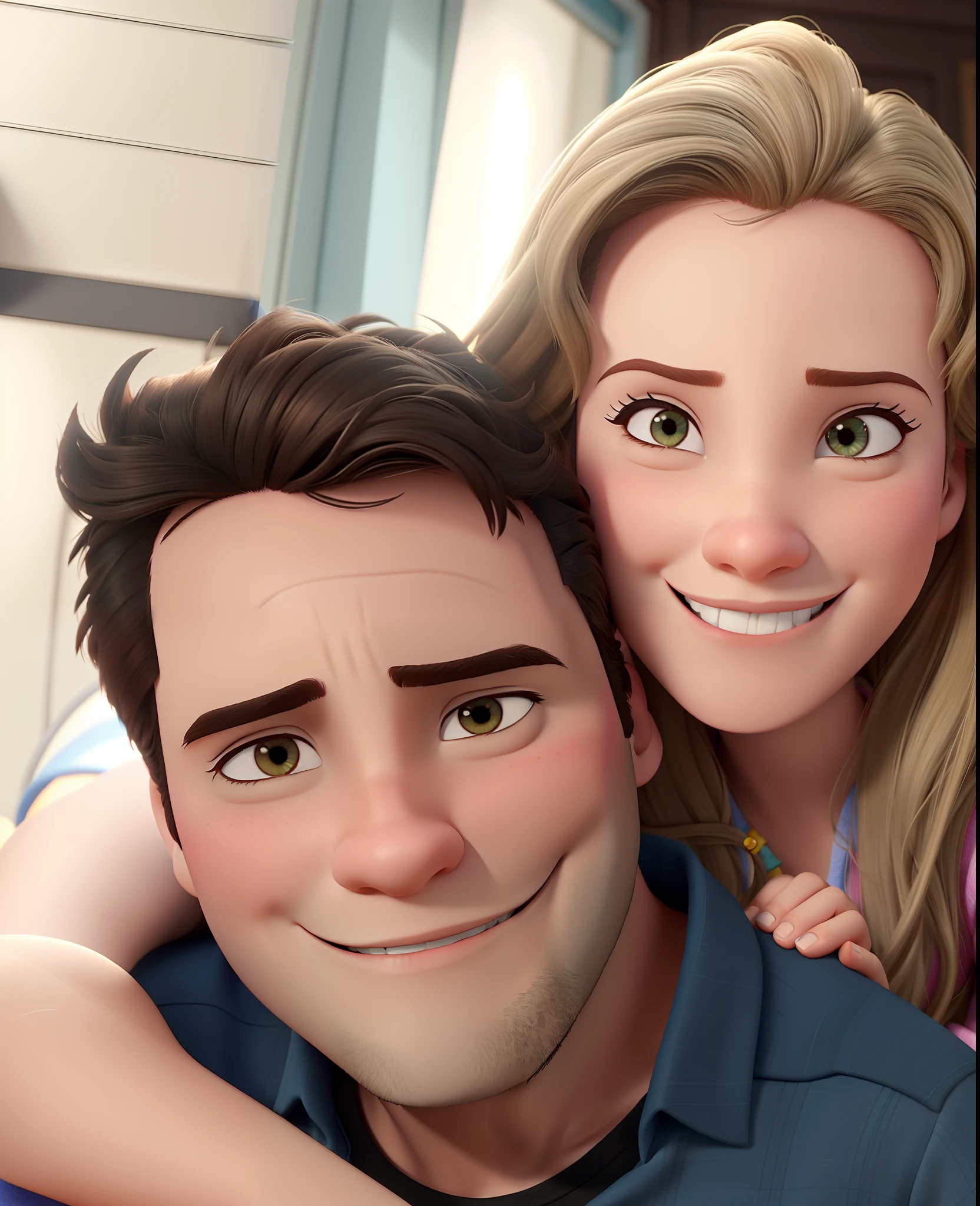 casal no estilo disney pixar, alta qualidade, melhor qualidade