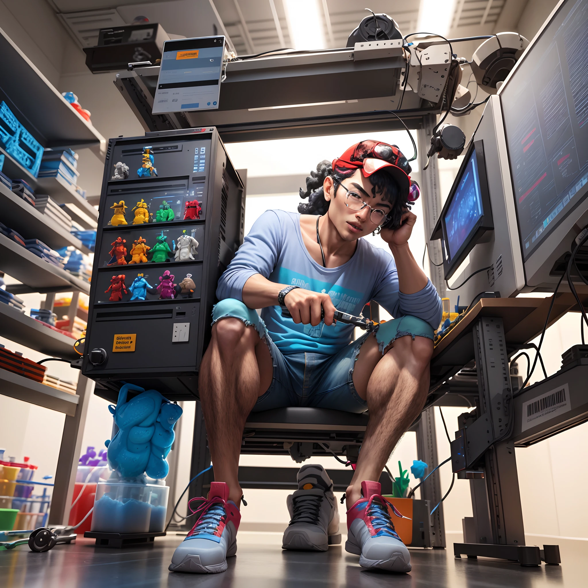3d printer action figure cientista sombrio