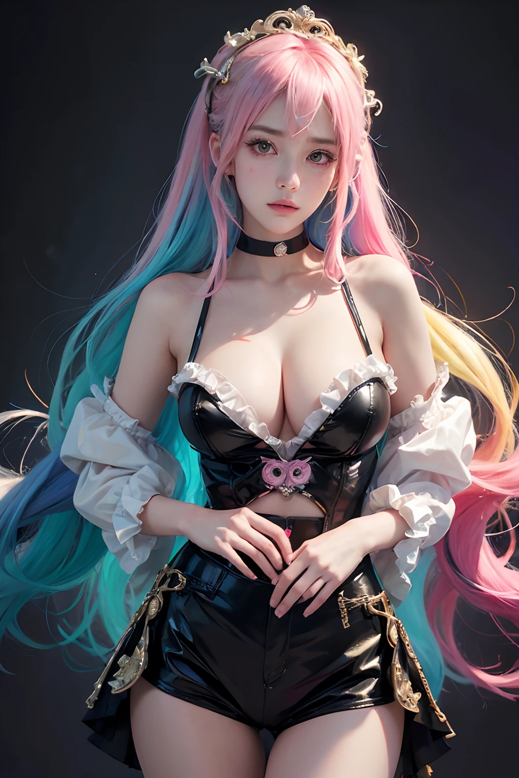 anime big breast_artwork of a, Rococo, Grand_photographed, Polaroid, annoyed_Girl, neonlight_Glowing_Hair, kanon_5D_Mark_4, neonlight_Light, Kodak_Ektar, Flamboyant, Pastel_colours, Curved_Lines, elaborate_detail, Rococo, J's Art.c. Ryan Decker