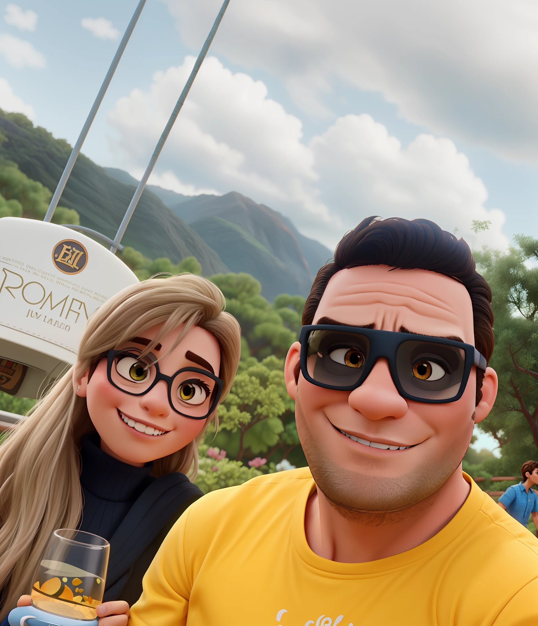 romantic couple, igual aos filmes Disney Pixar