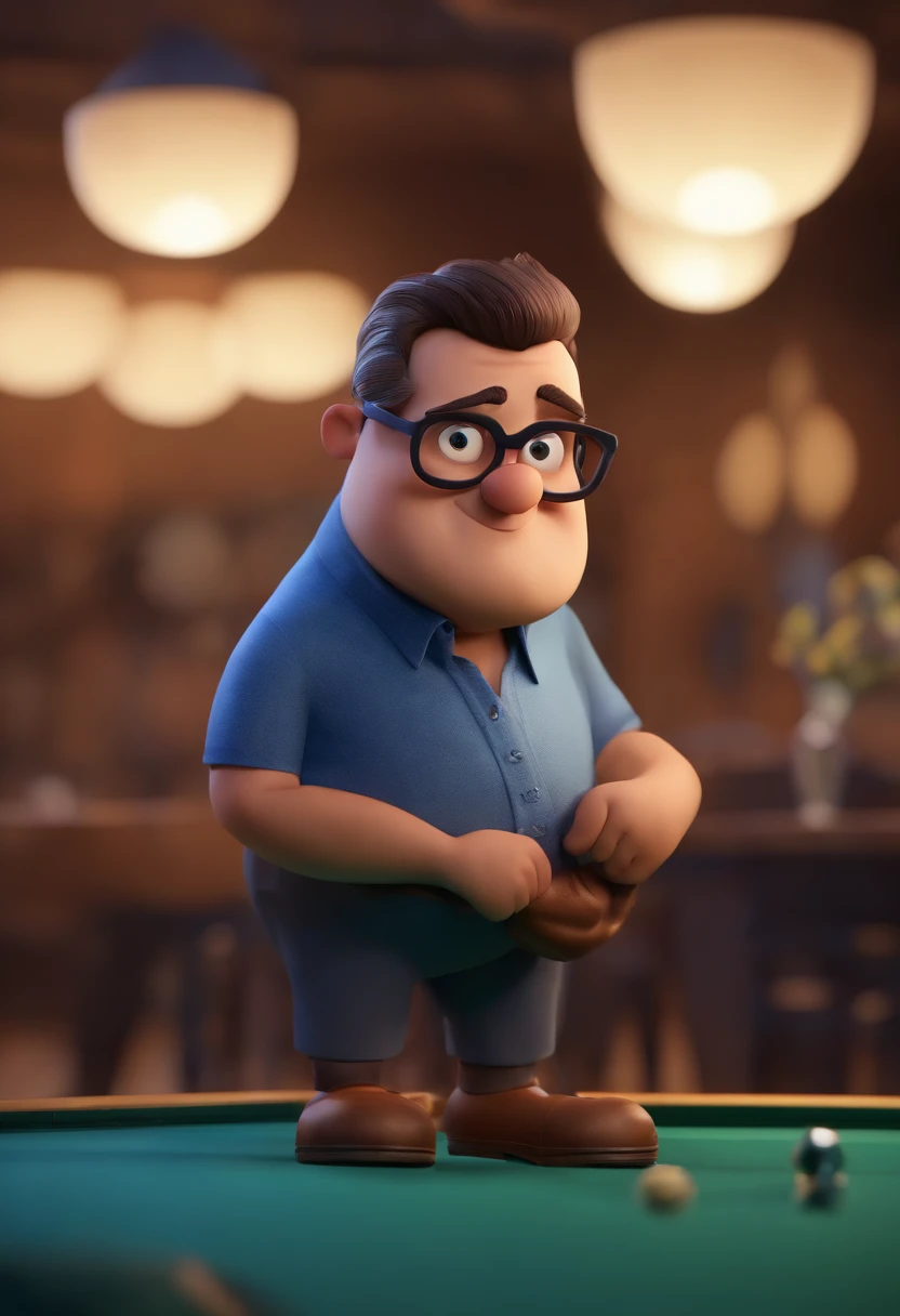 Cartoon character of a man wearing black glasses and a blue shirt, um personagem animado, Caractere estilizado, animation style rendering, 3D estilizado, Arnold Maya render, 3 d render stylized, toon render keyshot, Personagem 3D, Personagem 3D, 3d rendering stylized, 3 d character render, personagem de desenho animado, Personagem de close up, Pose de personagem, (Estilo Pixar) (master part:1.2) (Bokeh) (best quality) (pele detalhada) (textura detalhada) (8k) (argila) (Cinematic lighting) (foco nítido，Senta e vaza a parte superior do corpo