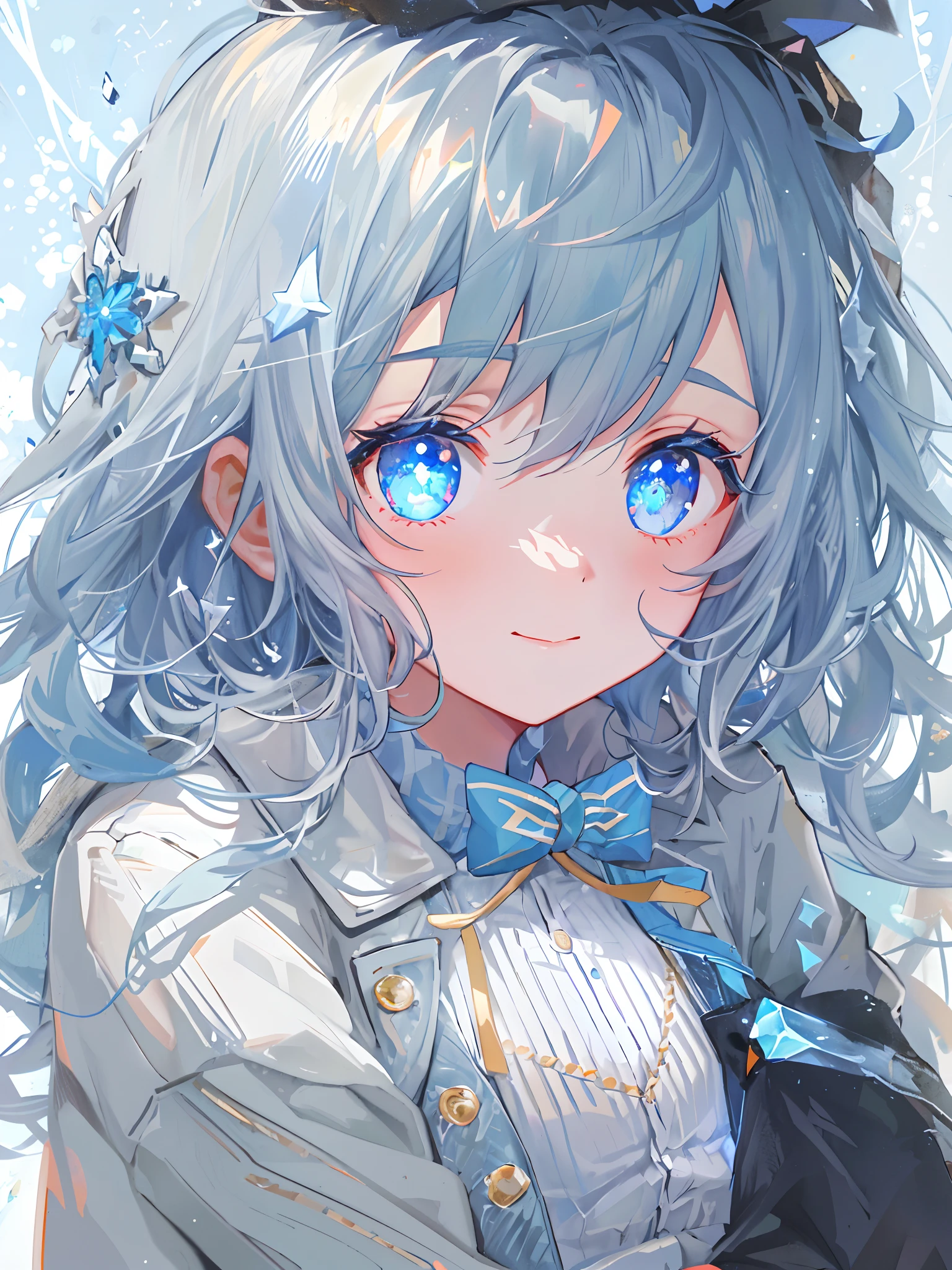 ((top-quality)), ((masterpiece)), ((ultra-detailliert)), (Extremely delicate and beautiful), girl with, 独奏, cold attitude,((Black jacket)),She is very(relax)with the(Settled down)Looks,A dark-haired, depth of fields,Evil smile,Bubble, under the water, Air bubble,bright light blue eyes,inner color with bright gray hair and light blue tips,,,,,,,,,,,,,,,,,,Cold background,Bob Hair - Linear Art, shortpants、knee high socks、White uniform like school uniform、Light blue ribbon ties、Clothes are sheer、Hands in pockets、Bright eyes like sapphire,Fronllesse Blue, A small blue light was floating、Upper Eyes、glass shards、Snowflake Hair Ornament, Halloween, Orange pumpkin、Jack-o'-lantern、Orange and light blue odd eye