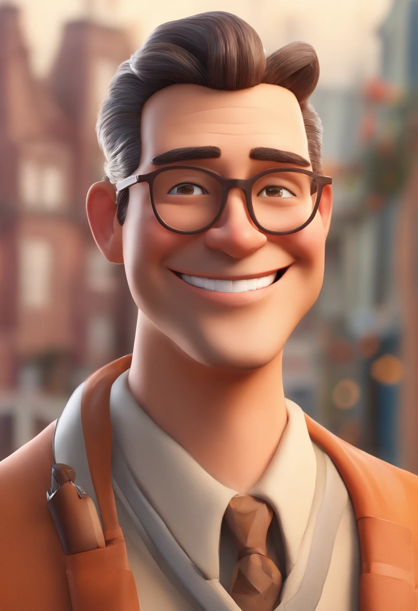 Smiling Man Illustration, sorriso insano, Homem de pele marrom com um sorriso gigante, happily smiling at the camera, sorriso atrevido, he's smiling, sorriso muito grande, Macho sorridente, foto de perfil headshot, rindo sorriso enorme, desenhando no estilo de Arte 3D, c4d, fundo de cor branco puro, estilo disney, estilo pixar render ilustracao Super Detalhe, 8k