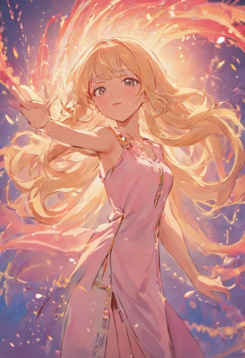 Female: ,Caucasians,Flesh pink wavy waist-length hair,With bangs,blonde eyes