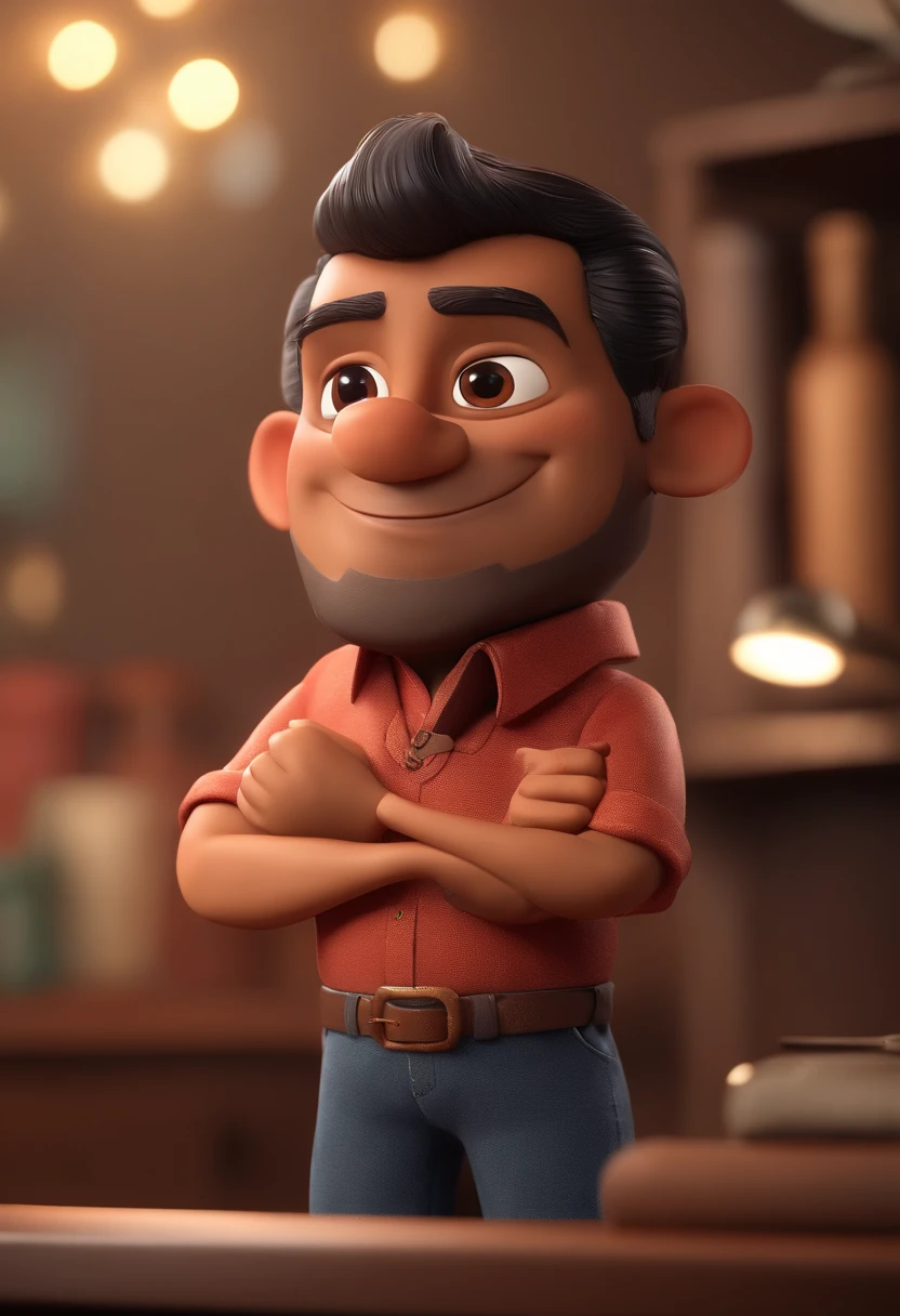 personagem dos desenhos animados de um homem Pianista uma camisa preta olhos castanhos, animation character, Caractere estilizado, animation style rendering, 3D estilizado, Arnold Maya render, 3 d render stylized, toon render keyshot, Personagem 3D, Personagem 3D, 3d rendering stylized, 3 d character render, personagem de desenho animado, Personagem de close up, Pose de personagem, (Estilo Pixar) (master part:1.2) (Bokeh) (best quality) (pele detalhada) (textura detalhada) (8k) (argila) (Cinematic lighting) (foco nítido