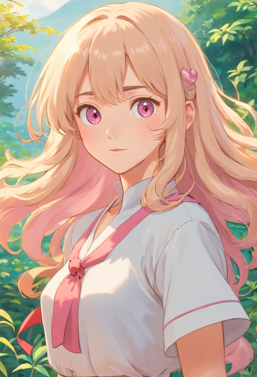 Female: ,Caucasians,Flesh pink wavy waist-length hair,With bangs,blonde eyes