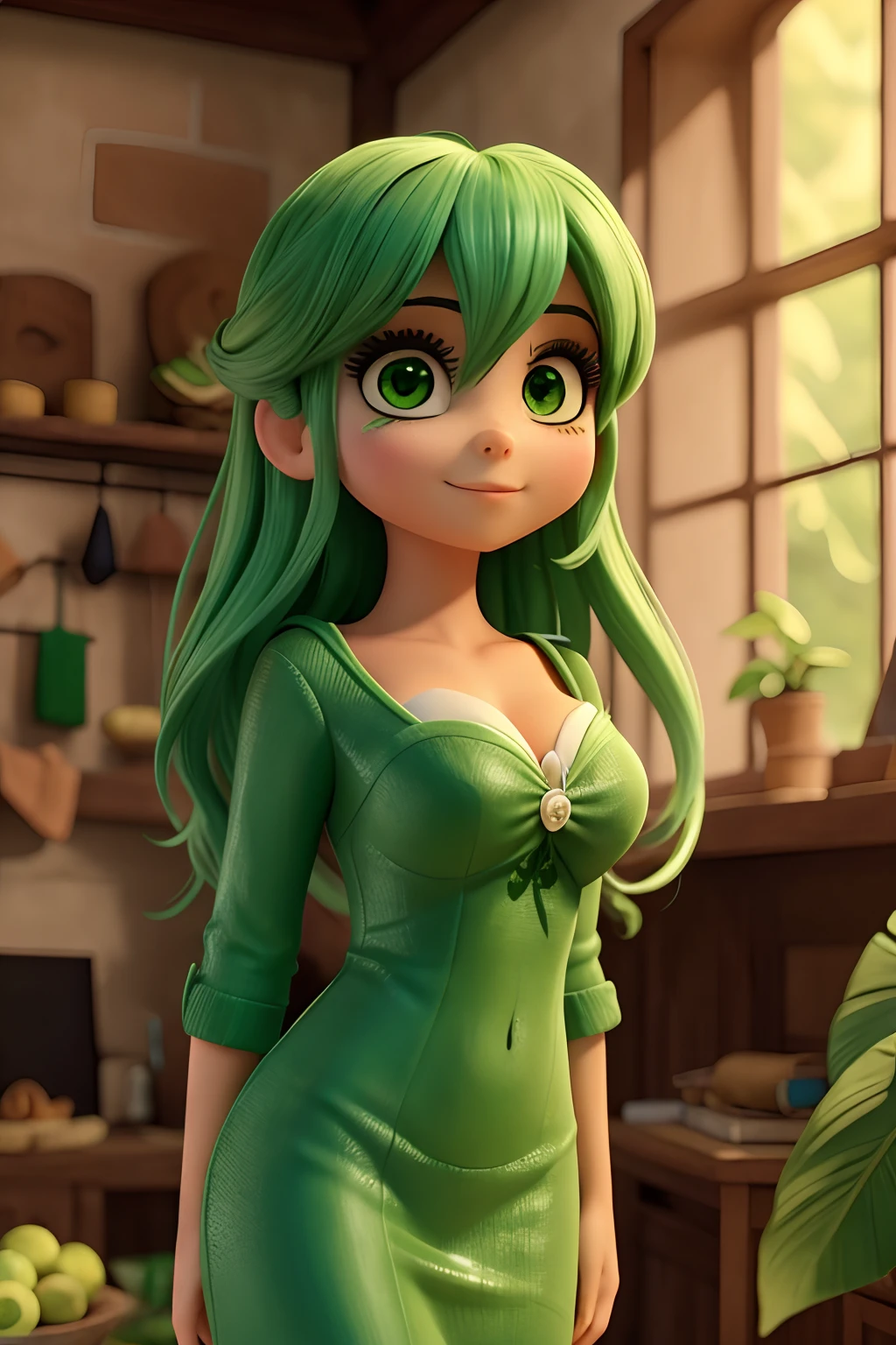garota magra, liso loiro, olhos verdes, Working with Eyelashes