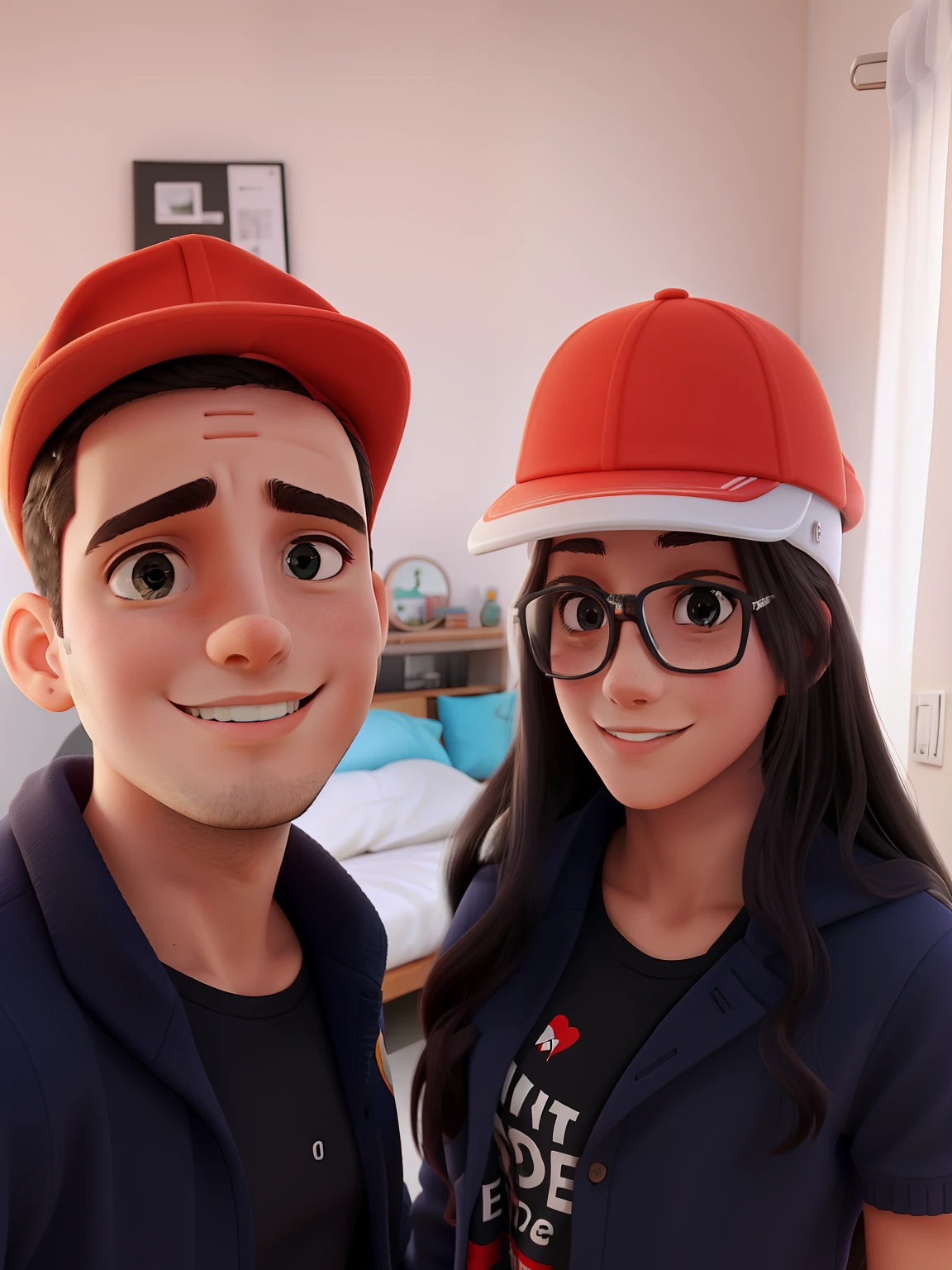 Um jovem casal vistoriando o apartamento, em obras.