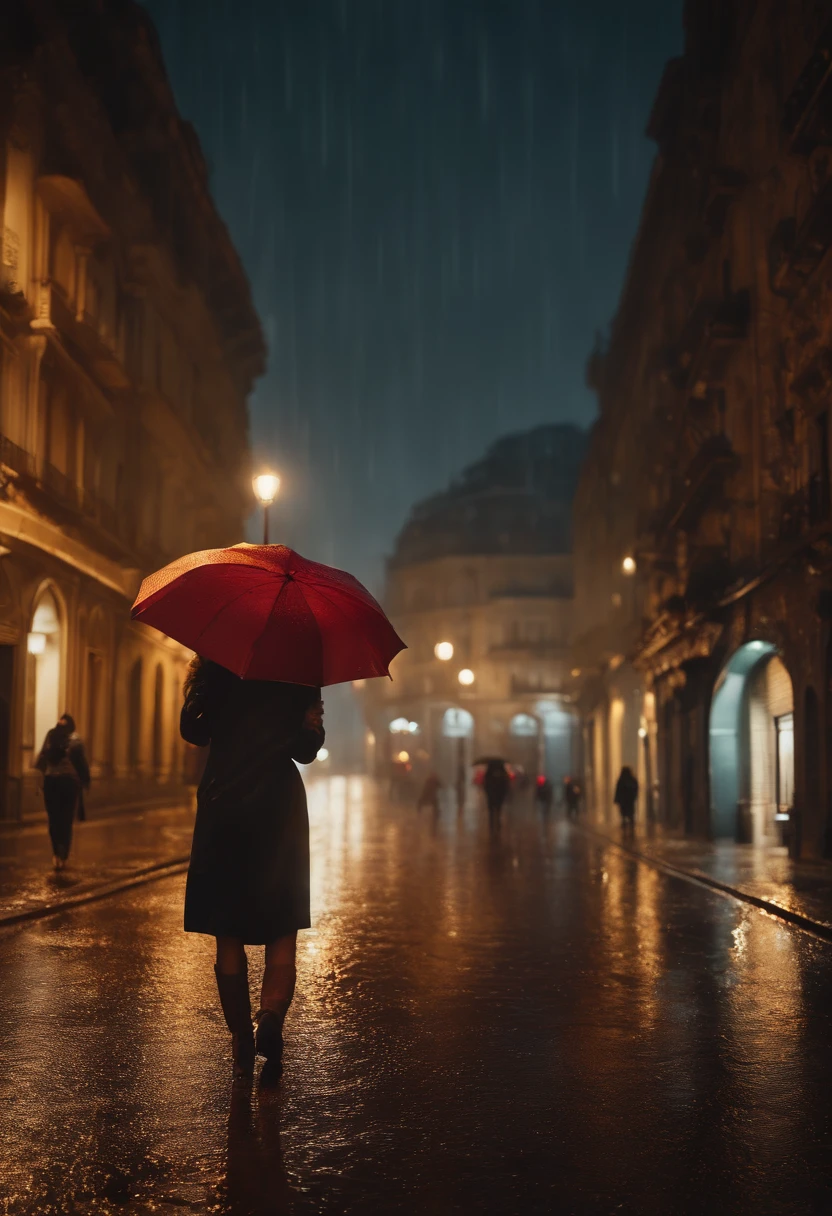 mistura4,(8k, Foto RAW, best quality, senhor:1.2), (Realistic, photo-realistic:1.37),1girl,fofo,Cityscape,Noite,chuva,Wet,professional lighting,photon maping,radiosidade,Physically-based rendering ,