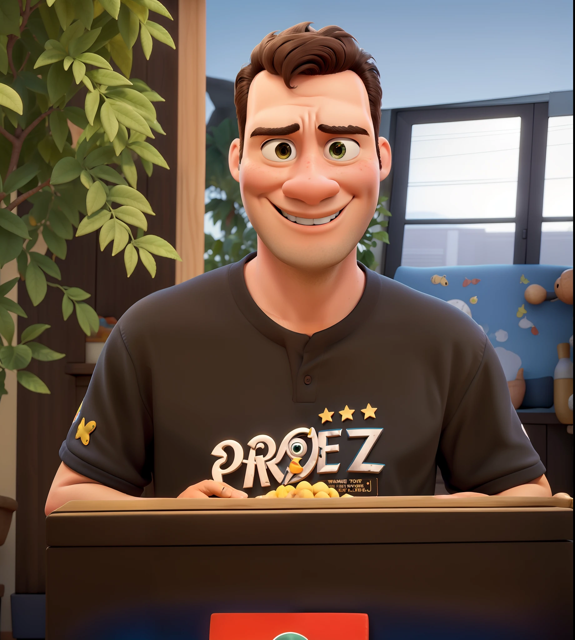 Obra prima no estilo cartoon pixar disney