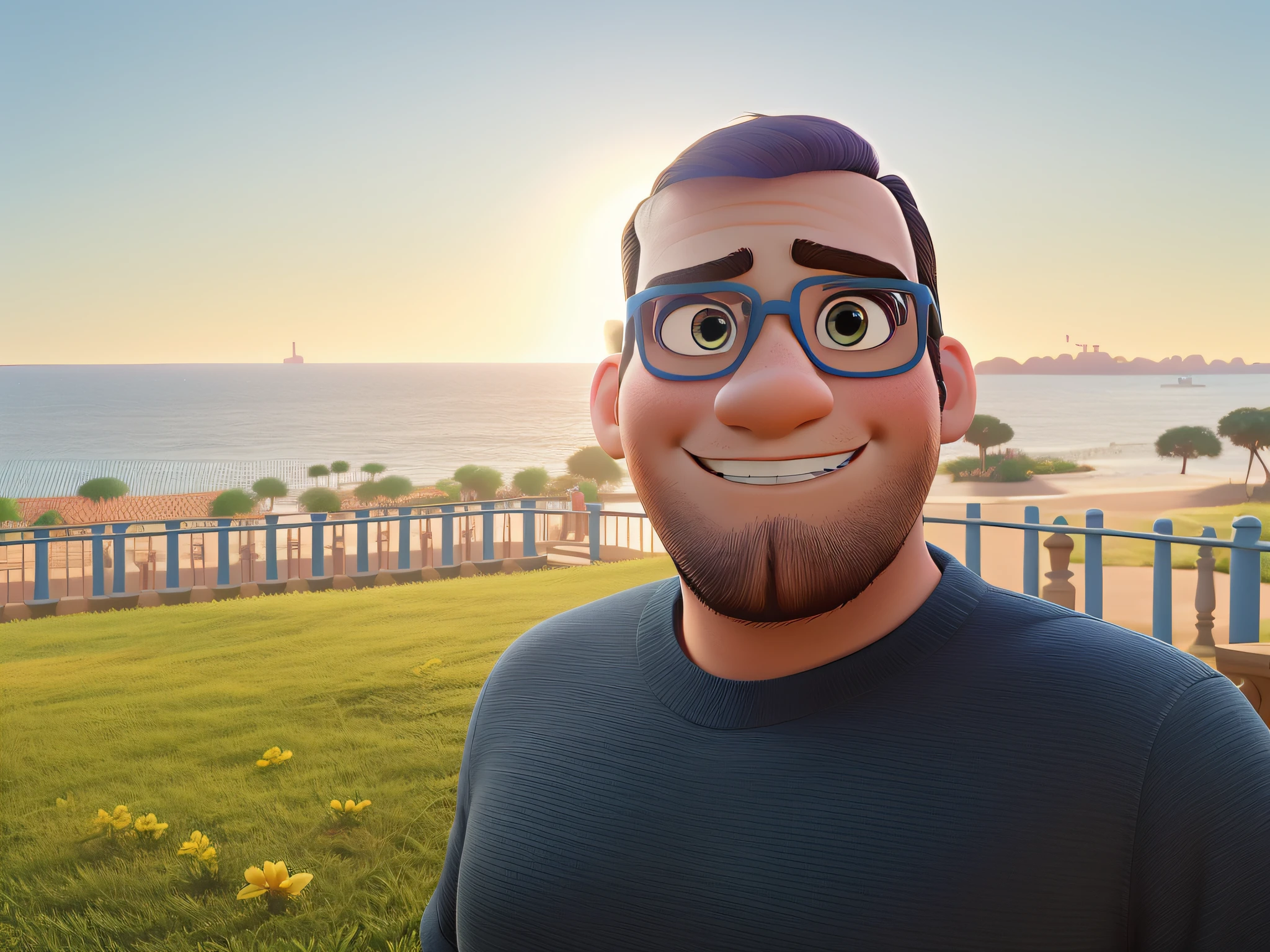 Um homem estilo disney pixar, alta qualidade, melhor qualidade