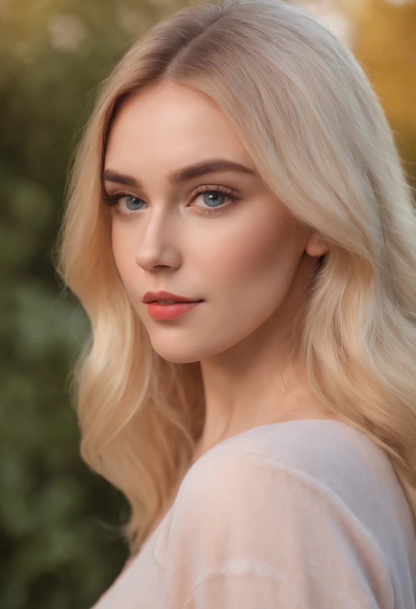 (realistic,photorealistic:1.37),(best quality,4k,8k,highres,masterpiece:1.2),portrait,popart,hdr,vivid colors,studio lighting,blonde,long hair,beautiful detailed eyes,beautiful detailed lips,blue eyes,white female instagram influencer, Galatasaray jersey ,confident pose,colorful background,1 girl,garden setting