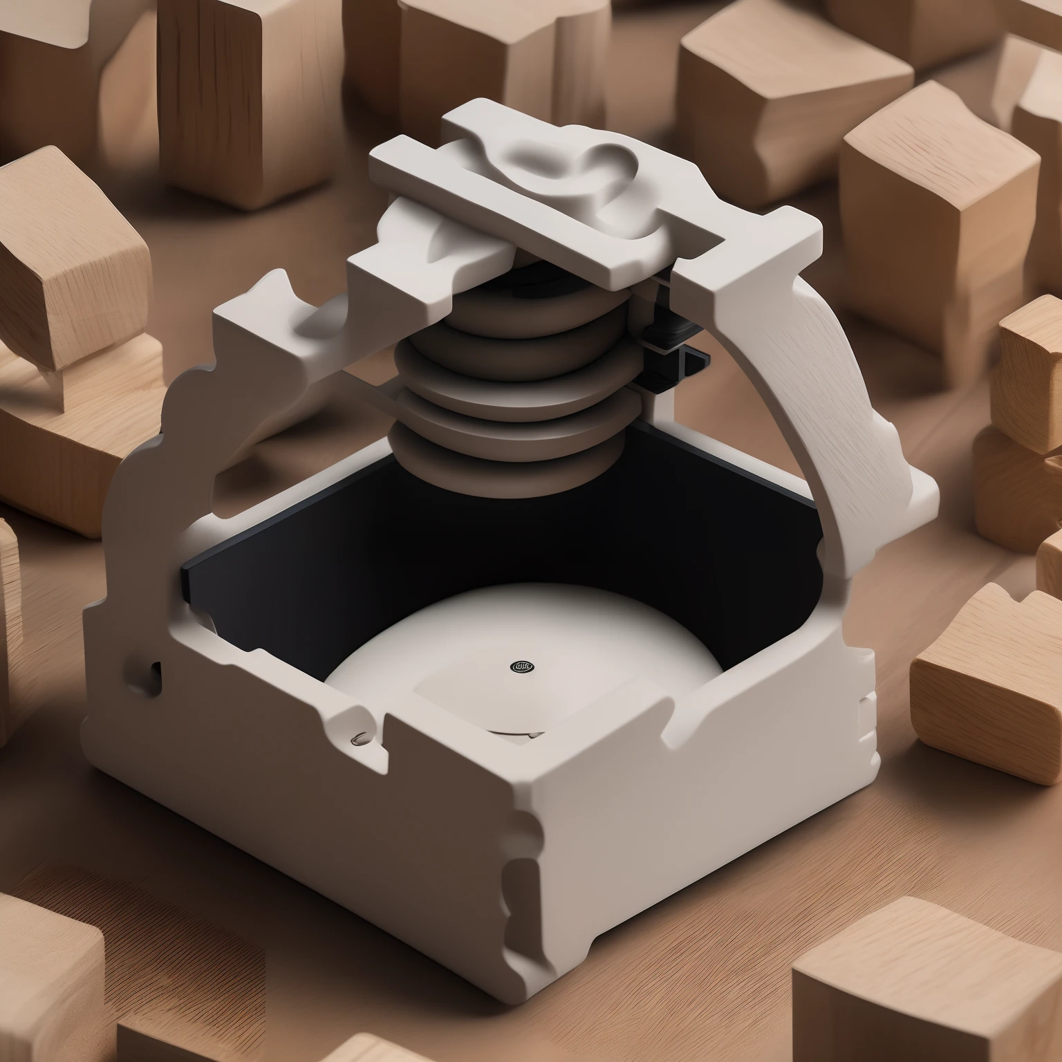 Crée un socle (une structure pour mettre en b avant un produit) dynamique original et employé les mots équilibre boost évoquant pour une marque de jus