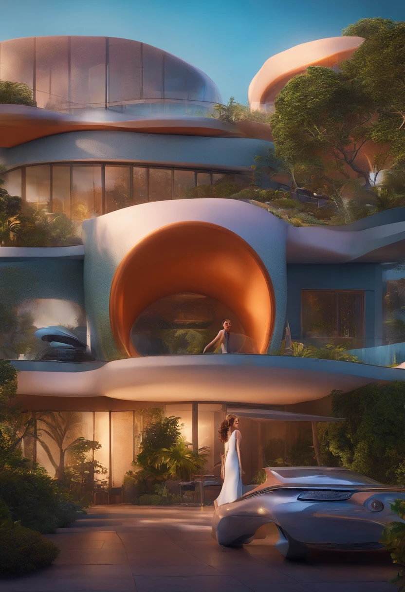 Um arquiteto de sonhos futurista, mas realista, inspired by Pixar animation, de perto. The character takes center stage with captivating facial expressions, oferecendo um toque de irrealidade.