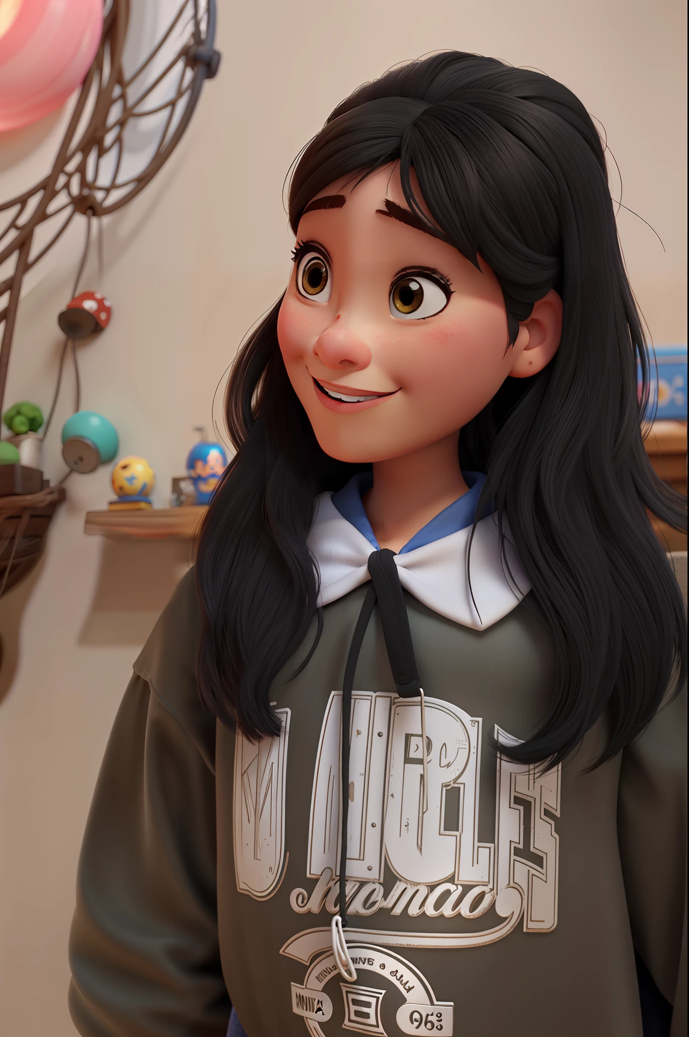 Uma menina no estilo Disney pixar, alta qualidade, melhor qualidade.