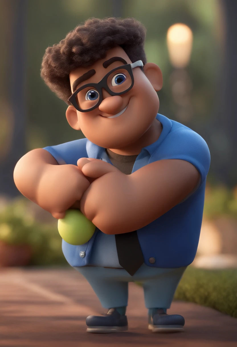 Cartoon character of a man with black glasses and a blue shirt, animation character, Caractere estilizado, animation style rendering, 3D estilizado, Arnold Maya render, 3 d render stylized, toon render keyshot, Personagem 3D, Personagem 3D, 3d rendering stylized, 3 d character render, personagem de desenho animado, Personagem de close up, Pose de personagem, (Estilo Pixar) (master part:1.2) (Bokeh) (best quality) (pele detalhada) (textura detalhada) (8k) (argila) (Cinematic lighting) (foco nítido